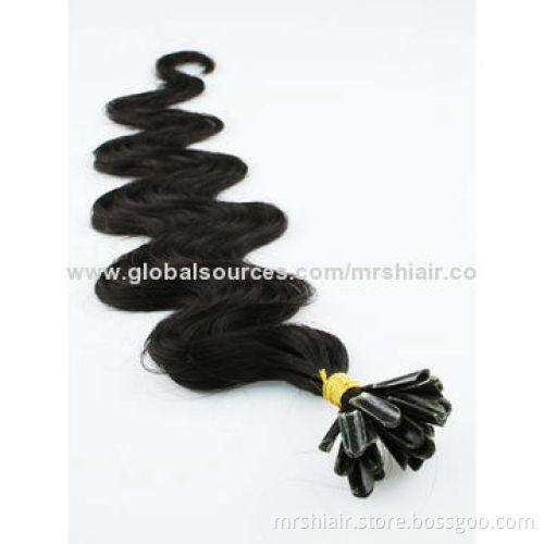 22-inch Dark Color Boby Wave Peruvian U-Tip Hair Extensions